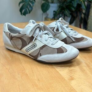 Coach suede brown , cream retro Roana trainer